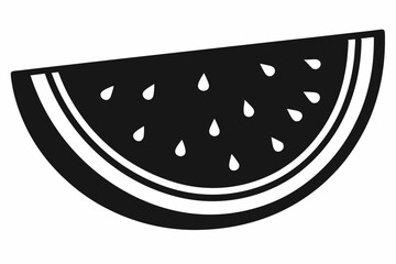 Watermelon silhouette, Watermelon slice vector icon