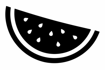 Watermelon silhouette, Watermelon slice vector icon