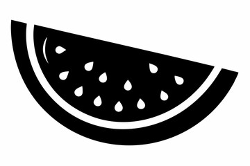 Watermelon silhouette, Watermelon slice vector icon