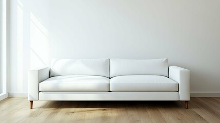 White Sofa in a Minimalist Living Room