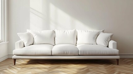 Elegant White Sofa in a Modern Living Room