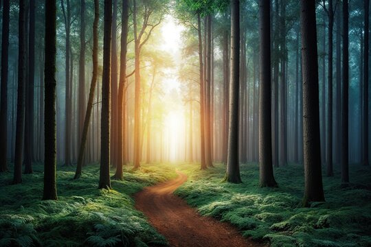 Inspirational Vision of Righteousness and Love in a Spiritual Forest Setting