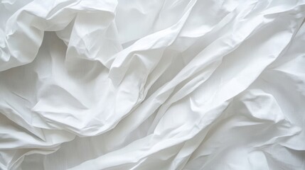Obraz premium white crumpled and creased wrinkled paper poster cloth texture background