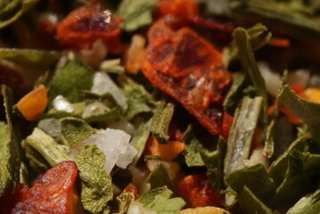 Macro close up of Italian herbs and spices