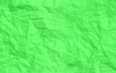 Clean crumpled paper texture background vector illustration. Bright green wrinkled paper.