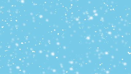 Falling snowflakes on isolated sky blue background vector illustration. Light blue vector background with xmas snowflakes.