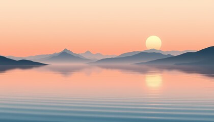 Fototapeta premium Serene Sunset Landscape