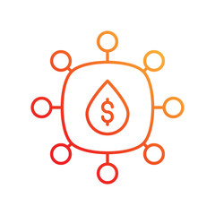 oil distribution gradient icon with white background vector stock illustration