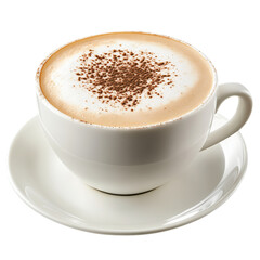 Cappuccino with Cocoa Dusting in White Ceramic Cup