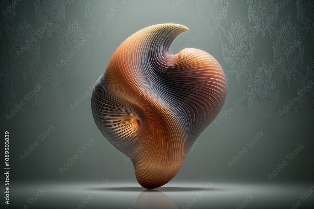 Poster dynamic organic shapes with soft background patterns and gentle refraction effects