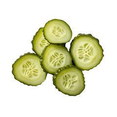Homemade Preserved Dill Pickle Slices on transparent background