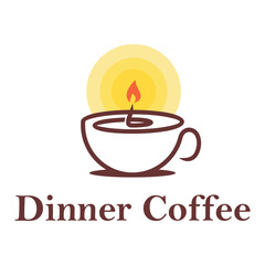 dinner coffee flat minimalist logo design