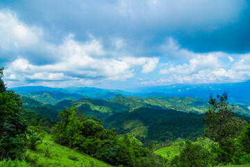 Breathtaking mountain landscape lush green valleys nature photography scenic view tranquil environment captivating wilderness