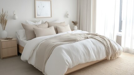 Warm and Cozy Interior Design Collection: Modern Bedrooms, Rustic Living Spaces, Minimalist Nursery, and Stylish Urban Lofts with Natural Light, Wooden Accents, Soft Textures, and Relaxing Ambiance