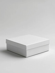Fototapeta premium A long square white paper box packaging with no labels, no logo. white background. Front view, mockup design art, high-resolution photography, insanely detailed, fine details,