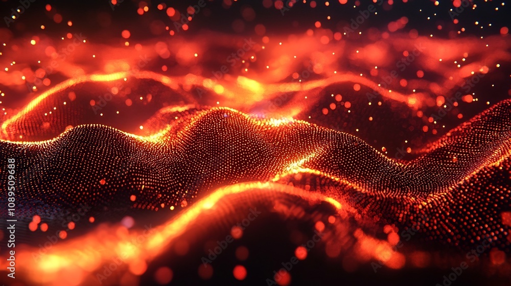 Poster glowing cybersecurity firewall blocking digital cyber attacks in futuristic cyberspace
