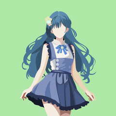 fashionable girl character