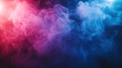 Abstract colorful smoke swirls on black background.