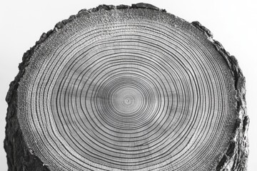 Fototapeta premium A close-up image of a tree stump in shades of gray