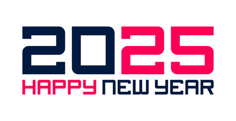 2025 Happy New Year Design Element Pink And Blue Creative Abstract Vector Illustration