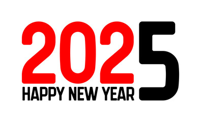 2025 Happy New Year Design Element Red And Black Creative Abstract Vector Illustration