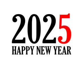 Happy New Year 2025 Design Element Black And Red Creative Abstract Vector Illustration