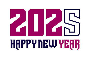 Happy New Year 2025 Design Element Blue And Purple Creative Abstract Vector Illustration