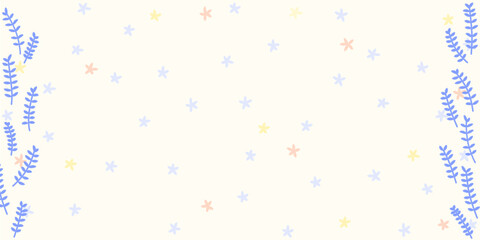 Purple leaves frame template. Cute floral foliage border.