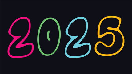 Happy New Year 2025 Design Element Multicolor Creative Abstract Vector Illustration