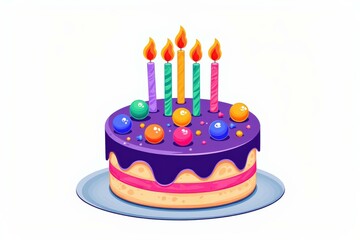 Celebrate Special Moments with Our Delightful Birthday Cake, Perfect for Birthdays and Parties, Featuring Colorful Candles and Sweet Toppings