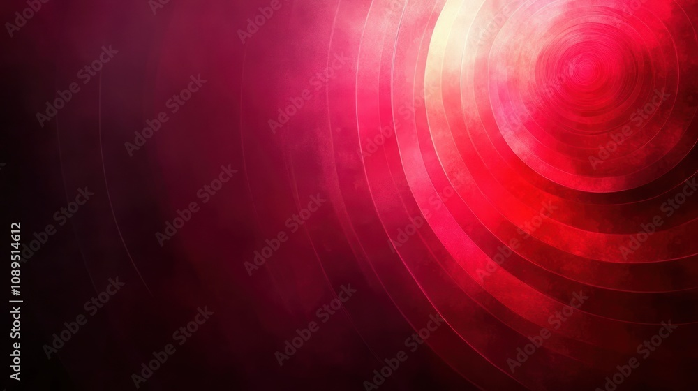 Poster abstract red concentric circles gradient design