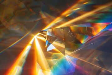 A close-up shot of a diamond with a light source shining through, creating a bright and sparkling effect