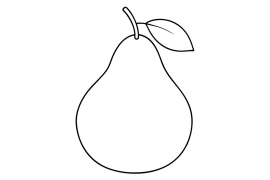 recommend clip art: Pear fruit outline vector, Pear line art vector illustration