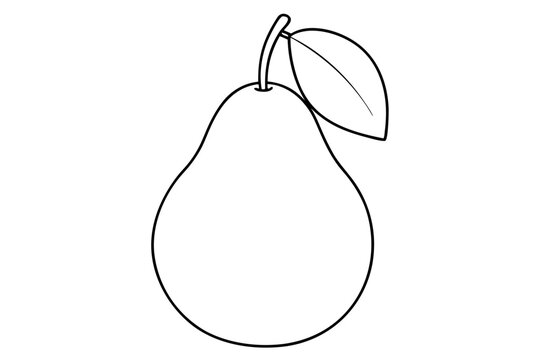 recommend clip art: Pear fruit outline vector, Pear line art vector illustration