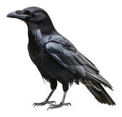 Fototapeta premium PNG Raven perched on a branch in a forest setting