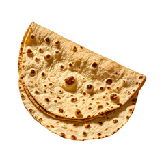 Homemade Roti Chapati Flatbread on transparent background