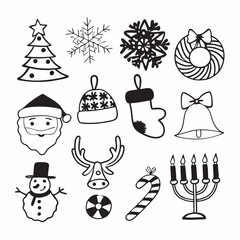 set of christmas icons