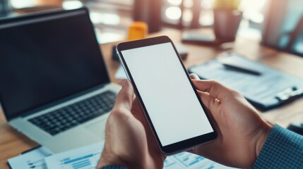 Mobile communication action office environment technology content modern workspace close-up viewpoint connectivity concept