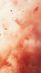 Obraz premium Colorful clouds of powder fill the air as people joyfully dance during the Holi festival outdoors