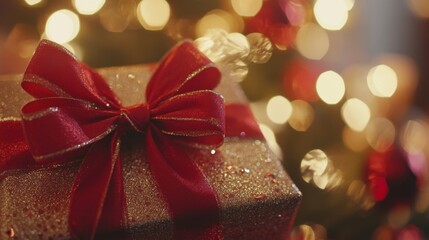 Joyful holiday gift exchange cozy living room festive decor warm environment close-up view celebration concept for seo impact