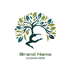Custom Tree Man Logo, Perfect Nature Logo, Human Eco Logo Vector 