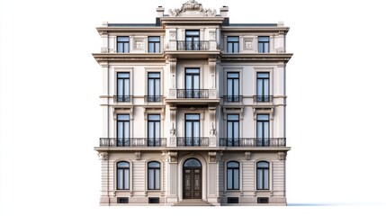 Naklejka premium A tall skyscraper with a clock tower at its peak