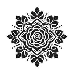 Simple Mandala Shape for Coloring. Vector Mandala. Floral. Flower. Oriental. Book Page. Outline.