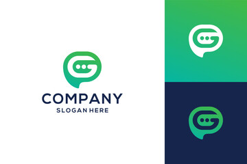 G letter logo Chat design vector template