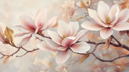 Obraz premium A delicate branch adorned with pink flowers