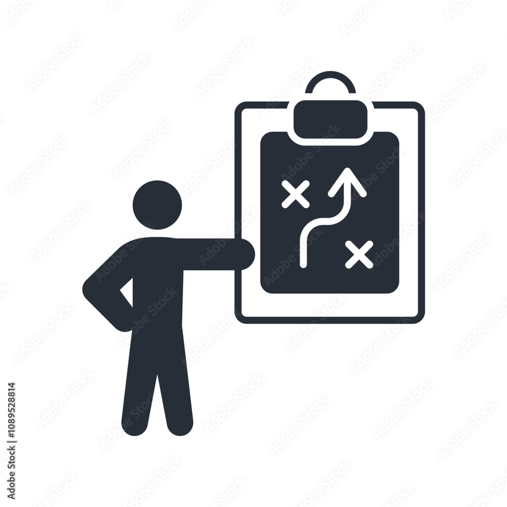 Poster tactics icon. vector.editable stroke.linear style sign for use web design,logo.symbol illustration.