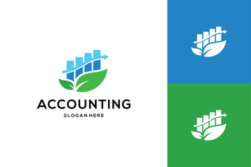 Leaf design accounting finance logo template