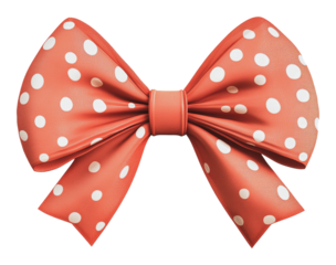 PNG Red polka dot bow for decorations