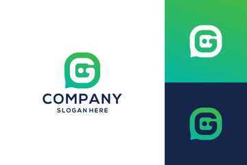 Abstract Chat logo letter g design vector template