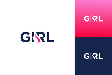 Girl logo vector design template